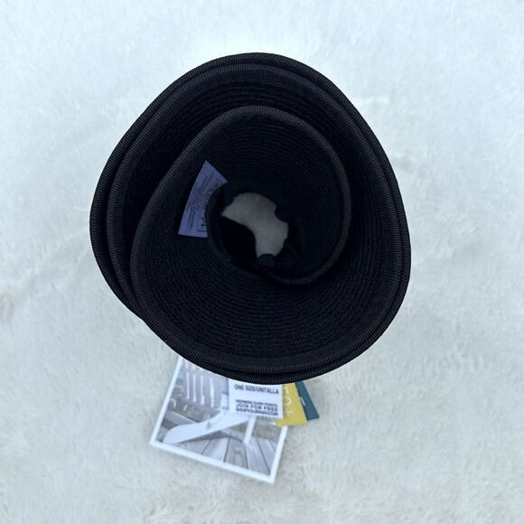 Astor Place Black Woven Packable UPF 50+ Travel Visor Brim Hat NEW - Picture 7 of 12